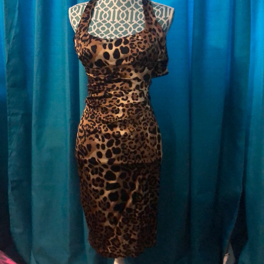 Cache size 2 cheetah print dress